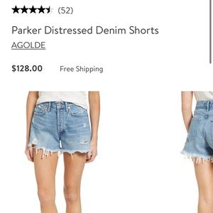 AGOLDE distressed denim shorts